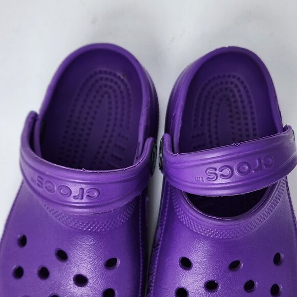 Crocs Clogs Youth Unisex Size 8/9  Purple Slip-On Sandals - Picture 5 of 9